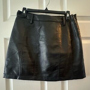 Black Faux Leather Mini Skirt | Size M | Like New